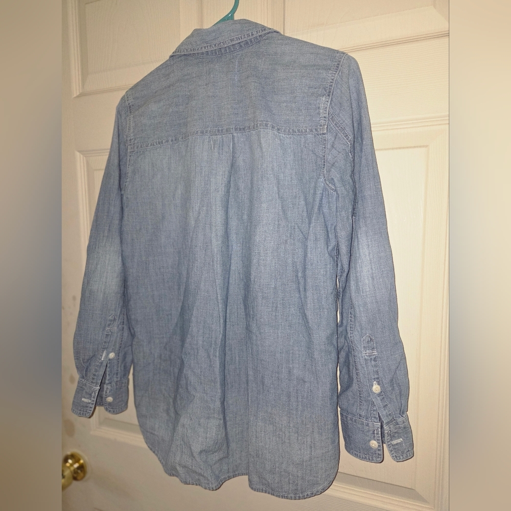 Women's Madewell 100% Cotton Light Blue Denim Shirt Size Small - Picture 5 of 10